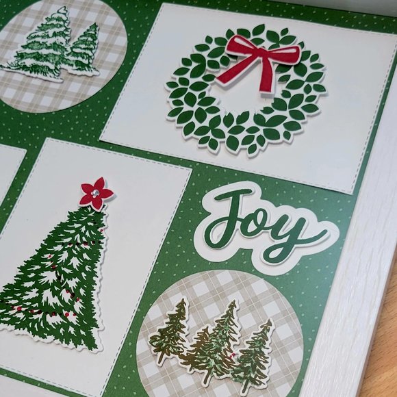 Christmas Tree Shadow Box, Winter Wall Art, Shelf Sitter, Christmas Wreath - Picture 2 of 5